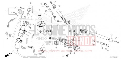 HANDLE PIPE/TOP BRIDGE CBR650FAJ de 2018